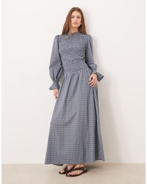 Glamorous Long Sleeve Drop Waist Maxi Dress - Grey