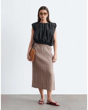 & Other Stories Pleated Puff Sleeveless Top - White