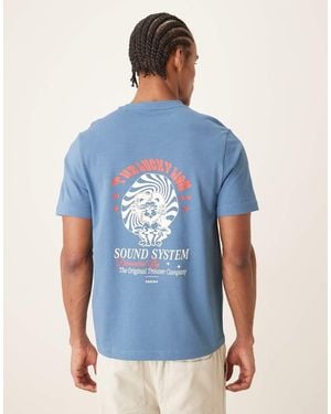 Farah Morween Short Sleeve Graphic T-shirt With Back Print - Blue