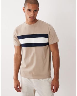 ASOS T-shirt épais coupe classique à empiècements contrastants - beige - Blanc