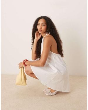 esmé studios Esmee Exclusive Halter Mini Beach Dress - Natural