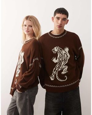 Collusion Unisex Jumper - Brown