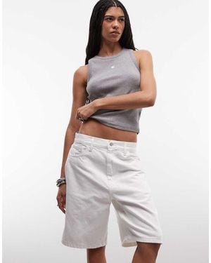 Carhartt Brandon Loose Fit Denim Shorts - White