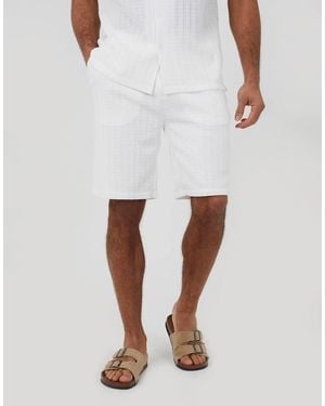 Brave Soul Textured Drawcord Shorts - White