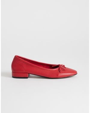 TOPSHOP Dottie Block Heel Ballet Flats - Red