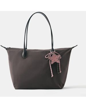 Pull&Bear Tote Tas Van Nylon Met Versiering - Wit