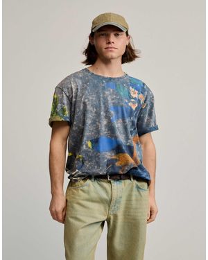 Desigual T-shirt à imprimé artistique - Bleu