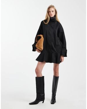 ASOS Trench Coat Detailing Mini Dress - Black