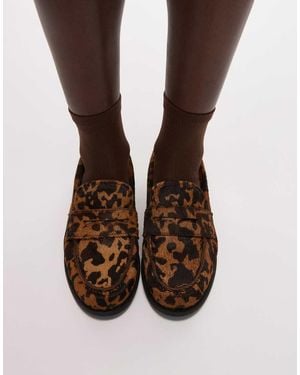 & Other Stories Premium Hairy Leather Loafers With Cow Hair - Brown