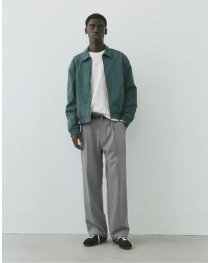 Pull&Bear Tailored Fit Wide Leg Trousers - Grey