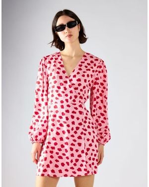 Glamorous Wrap Front Mini Dress - Red