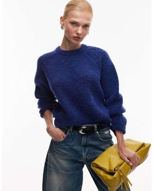 ASOS Knit Raglan Jumper - Blue