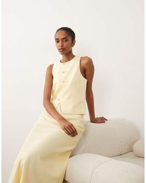 Mango Laguna Linen Mix Vest - Natural