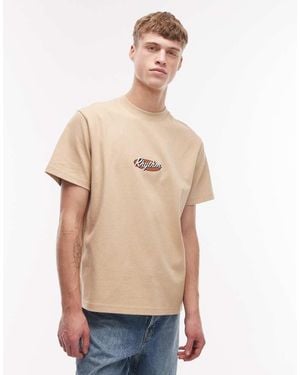 Rhythm T-Shirt Color Sabbia Con Ricamo Vintage - Neutro