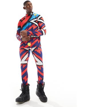 OOSC – fresh prince – bunte ski-baselayer-hose für herren - Rot