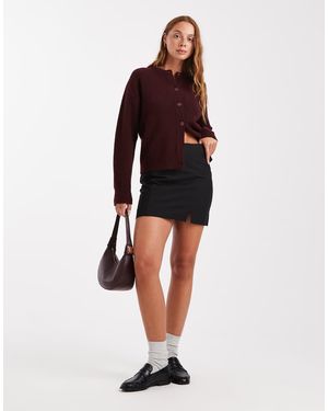 ASOS Minigonna Sartoriale Nera Con Spacco - Nero