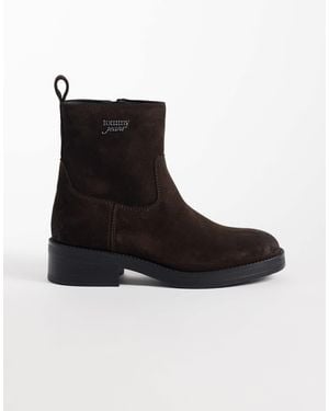Tommy Hilfiger Lisa stiefel aus echtem wildleder mit weicher sohle - Schwarz