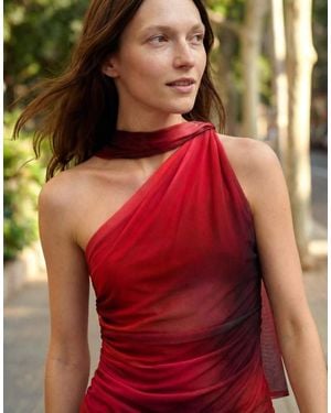 Desigual Knot Neckline T-Shirt - Red