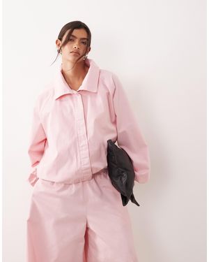 ARRANGE Drawcord Hem Utility Twill Jacket - Pink