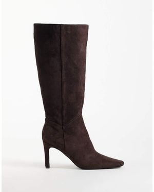Public Desire Pose Heeled Knee Boots - Brown