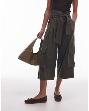 ASOS Utility Pocket Detail Belted Bermuda Shorts - Green