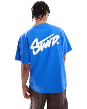 Pull&Bear Stwd Back Graphic T-shirt - Blue