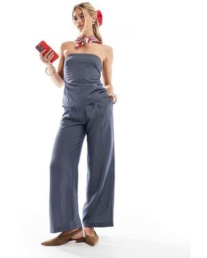 New Look Co-ord Wide Leg Stripe Trousers - Blue