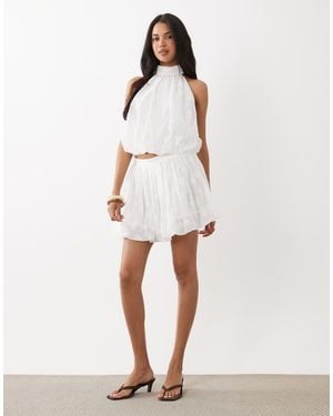 Gina Tricot Co-ord Bubble Mini Skirt - White