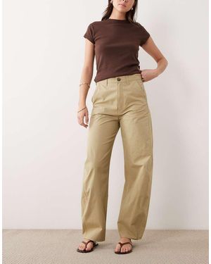 ARKET Pantalones De Corte Barrel De Algodón Ligero De -Negro - Neutro