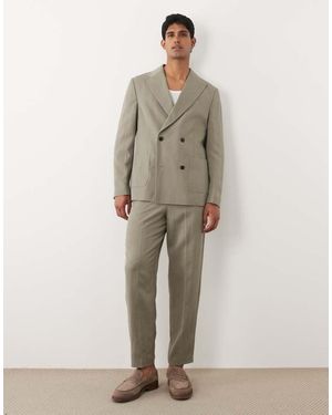 ASOS Pantalones De Traje De Corte Tapered Holgado - Neutro