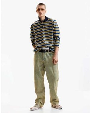Desigual Striped Polo T-Shirt - Blue
