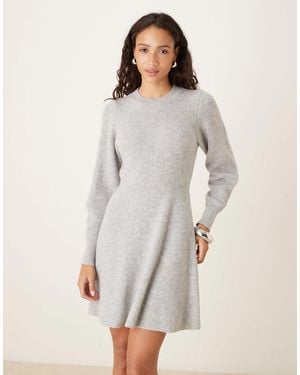 Aware Knitted Fit And Flare Mini Dress - Gray