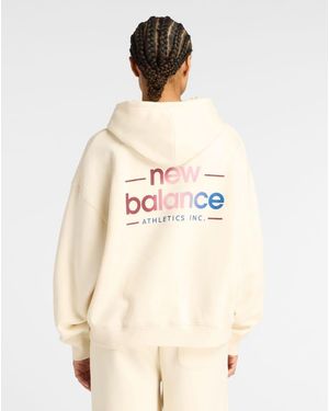New Balance Sudadera Extragrande Con Capucha De Felpa Reimagined De - Neutro