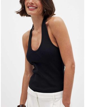 NA-KD Halterneck Rib Top - Black