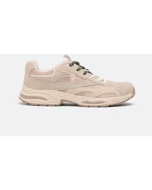 Stradivarius Leather Detail Trainers - Natural