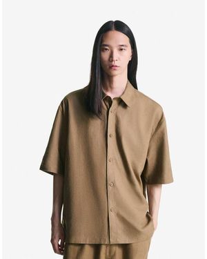 Bershka Camicia A Maniche Corte - Neutro