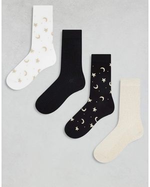 Lindex – 4er-pack socken - Mehrfarbig