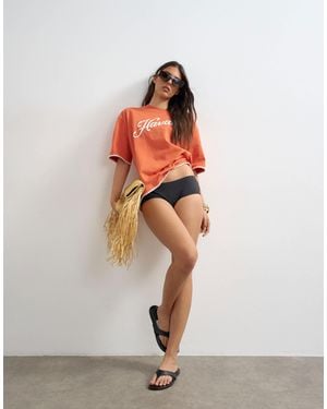 TOPSHOP Italy Boy Short Bikini Bottoms - Orange