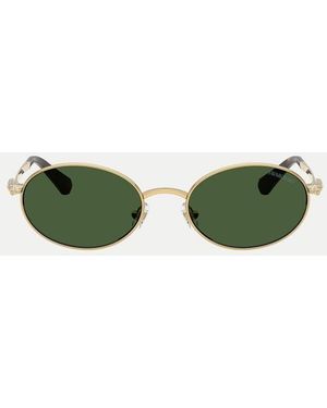 Swarovski Oval Sunglasses With Lens - Green