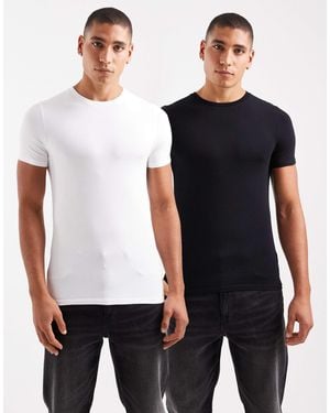 ASOS Essentials 2 Pack Muscle Fit T-shirts - White
