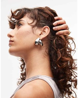 TOPSHOP Pendientes Plateados Con Diseño En Forma De Lágrima Elodie De - Marrón