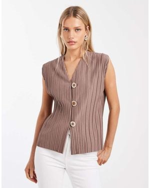 River Island Gilet Plissé - Neutro