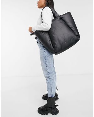 Stradivarius Padded Shopper Bag - Black