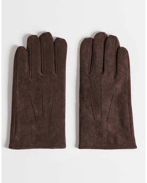 ASOS Smart Faux Suede Gloves - Brown