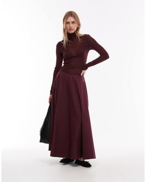 ASOS Poplin Circle Maxi Skirt - Purple