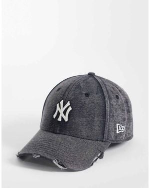 KTZ Ny Yankees 9forty Acid Wash Denim Cap - Black