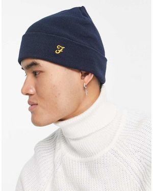 Farah Logo Beanie Hat - Blue