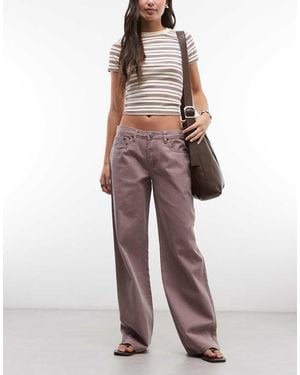 Daisy Street Low Rise Boyfriend Fit Jeans - Purple