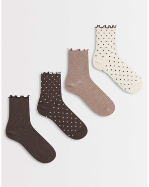 Lindex – 4er-pack hohe knöchelsocken - Weiß