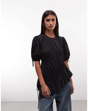Collusion Channel Detail Blouse - Black